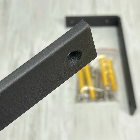 Heavy Duty Metal Shelf Brackets L Shaped Clear Coated Approximately 8X4X1" Set 2 - Picture 4 of 12